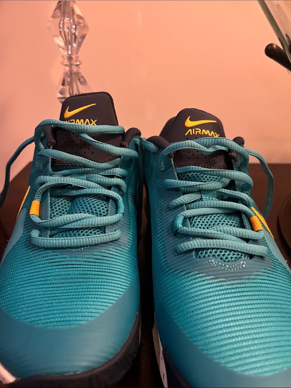 Nike Teal Athletic Sneakers with Yellow Accents.AirMax